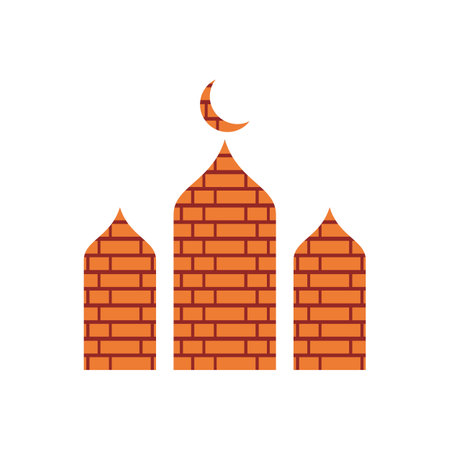 Islamic mosque brick wall concept vector flat designのイラスト素材