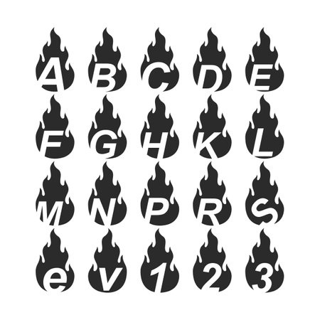 Fire flame with alphabet logo design vectorのイラスト素材