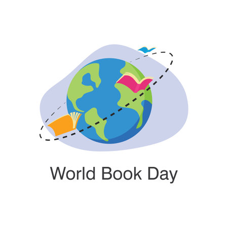 World book day logo vector flat design templateのイラスト素材