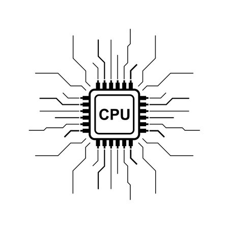 Processor logo icon vector flat design templateのイラスト素材