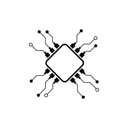 Processor logo icon vector flat design templateのイラスト素材