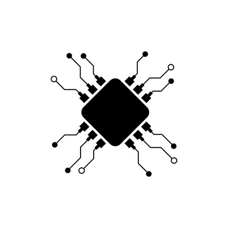 Processor logo icon vector flat design templateのイラスト素材