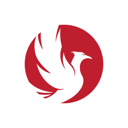 Phoenix fire bird logo vector flat design templateのイラスト素材