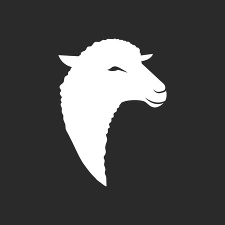 Sheep logo icon vector flat design templateのイラスト素材