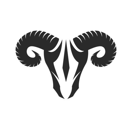 Goat Horn illustration logo template vector designのイラスト素材