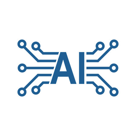 Artificial intelligence ai logo icon vector flat designのイラスト素材
