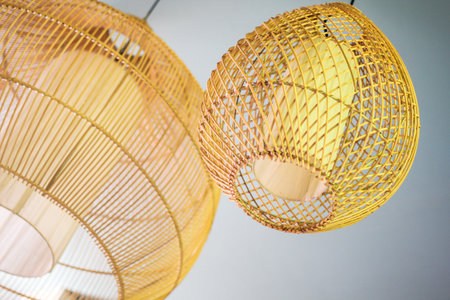 A stylish wooden chandelier light