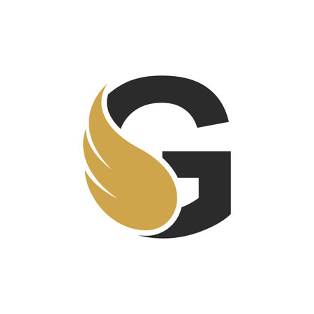 G letter with Wing logo icon vector flat designのイラスト素材