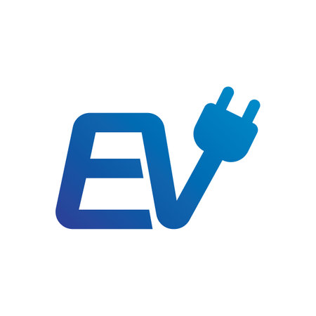 EV Electric vehicles logo vector flat designのイラスト素材
