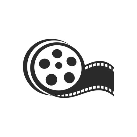 filmstrip logo icon illustration flat designのイラスト素材