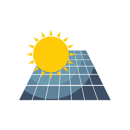 Solar panel Solar energy logo vector flat designのイラスト素材