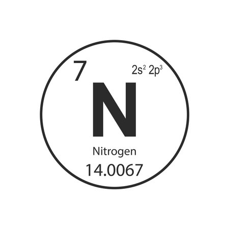 Nitrogen Periodic table chemical symbol flat iconのイラスト素材
