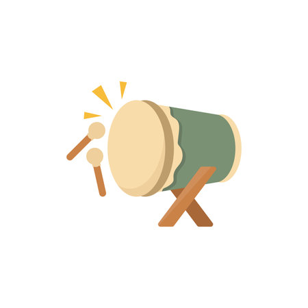 Bedug or drum islamic illustration flat designのイラスト素材