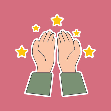 Hand pray muslim icon flat designのイラスト素材