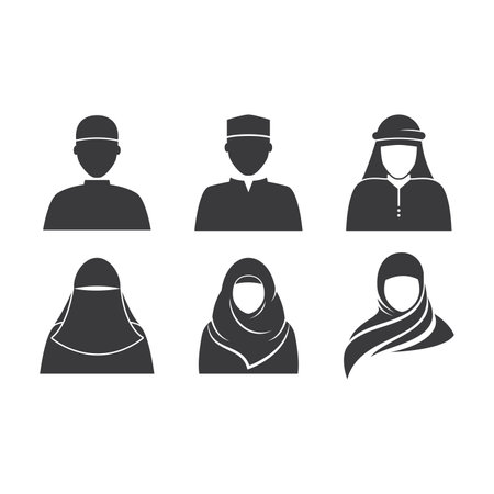 Muslim male and female illustration designのイラスト素材