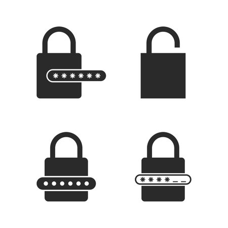 padlock security password icon flat designのイラスト素材