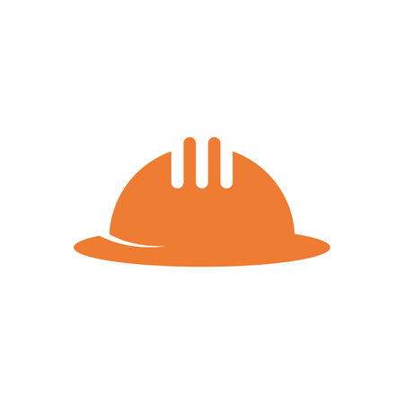 Construction worker hat or worker helmet logo vector flat designのイラスト素材