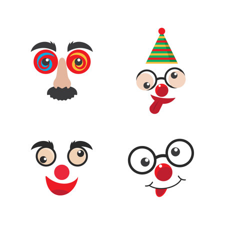 Clown character illustration in flat design vectorのイラスト素材