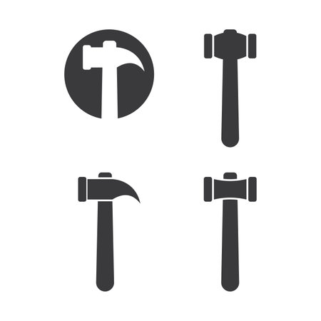 Hammer logo icon vector flat designのイラスト素材