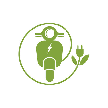 Electric motorcycle illustration vector flat designのイラスト素材