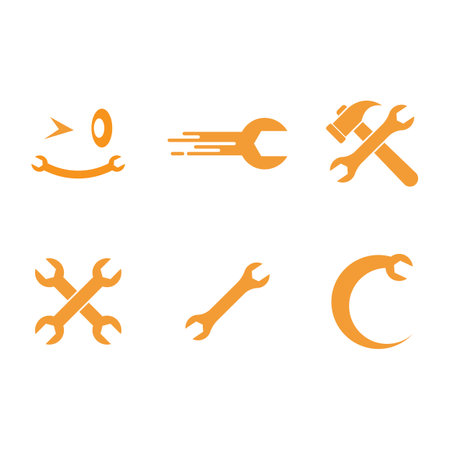 Wrench logo vector flat designのイラスト素材