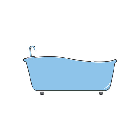 Bathtub Bathroom logo  icon vector flat designのイラスト素材