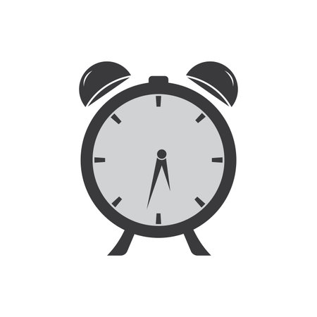 Clock and time icon flat designのイラスト素材