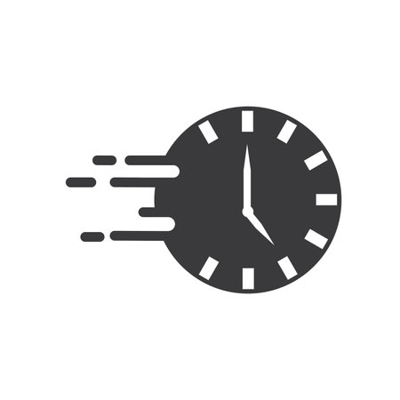 Clock and time icon flat designのイラスト素材