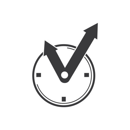 Clock and time icon flat design