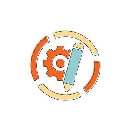 Engineering icon flat design vectorのイラスト素材