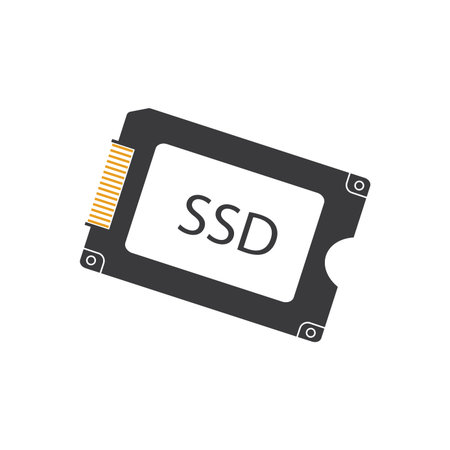 SSD memory storage icon flat designのイラスト素材