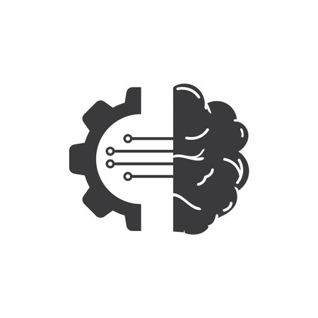 Artificial intelligence technology icon flat designのイラスト素材
