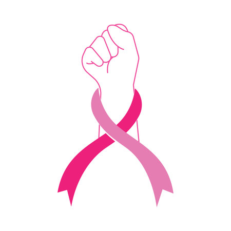 Breast cancer awareness, ribbon logo icon vector templateのイラスト素材