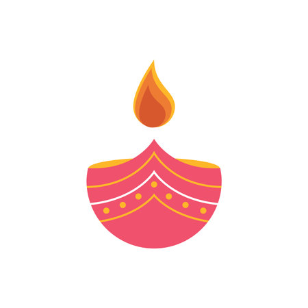 Diwali or deepavali elements flat design vectorのイラスト素材