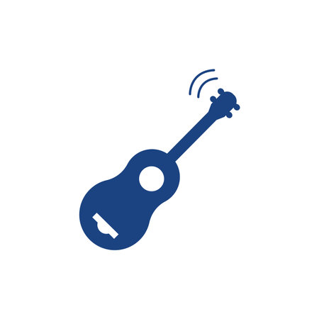 Guitar logo icon flat design vector templateのイラスト素材