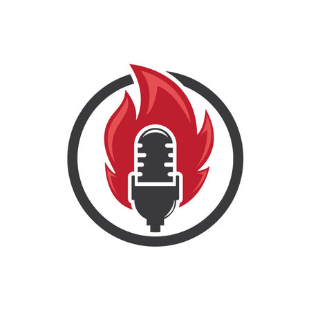 Podcast logo vector flat designのイラスト素材