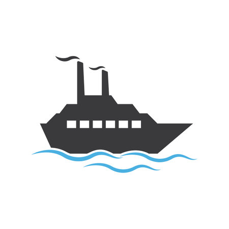 Cruise ship logo icon template vector icon designのイラスト素材