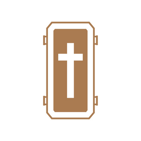 Wooden Coffin icon flat design vectorのイラスト素材