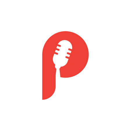 Podcast logo vector flat designのイラスト素材