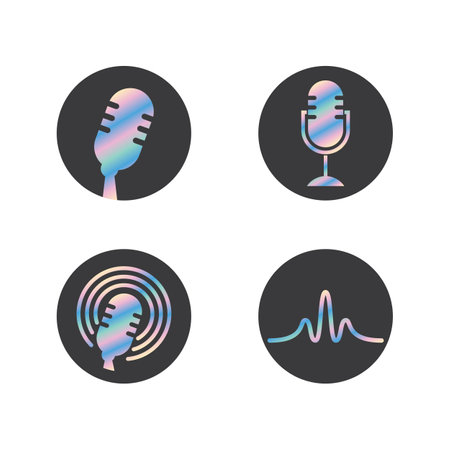 Podcast logo vector flat designのイラスト素材