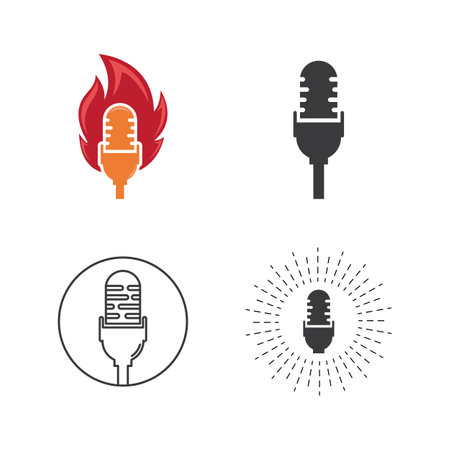 Podcast logo vector flat designのイラスト素材