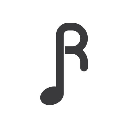 Note music with initial letter logo designのイラスト素材