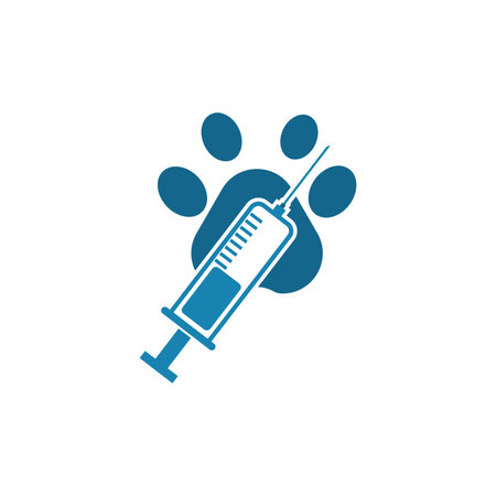 Pet vaccine icon flat designのイラスト素材