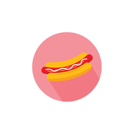 Hot Dog illustration flat designのイラスト素材