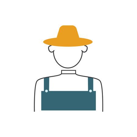 Farmer icon flat design illustrationのイラスト素材