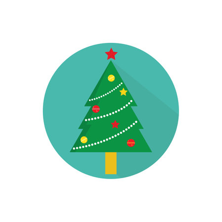 Christmas tree element icon vector flat designのイラスト素材