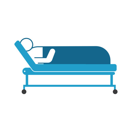 Patient lying on the bed iconのイラスト素材