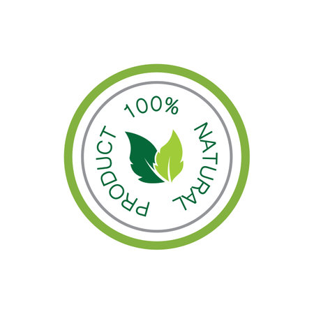 Natural product logo and symbol flat design templateのイラスト素材