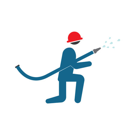 Firefighter icon flat design templateのイラスト素材