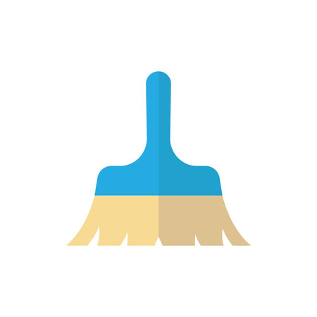 Broom Household cleaning tools icon flat designのイラスト素材